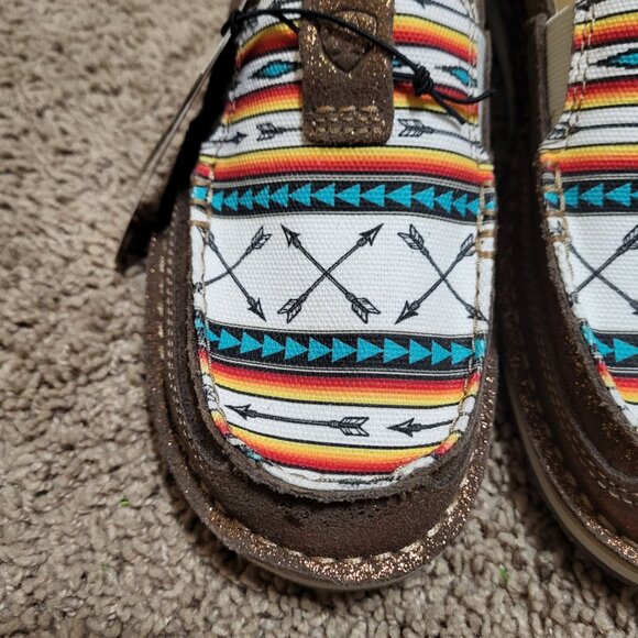 Womens Ariat Cruiser Rose Gold Aztec Arrow Print Cruiser Leather Loafer Size 9.5 - Picture 6 of 9